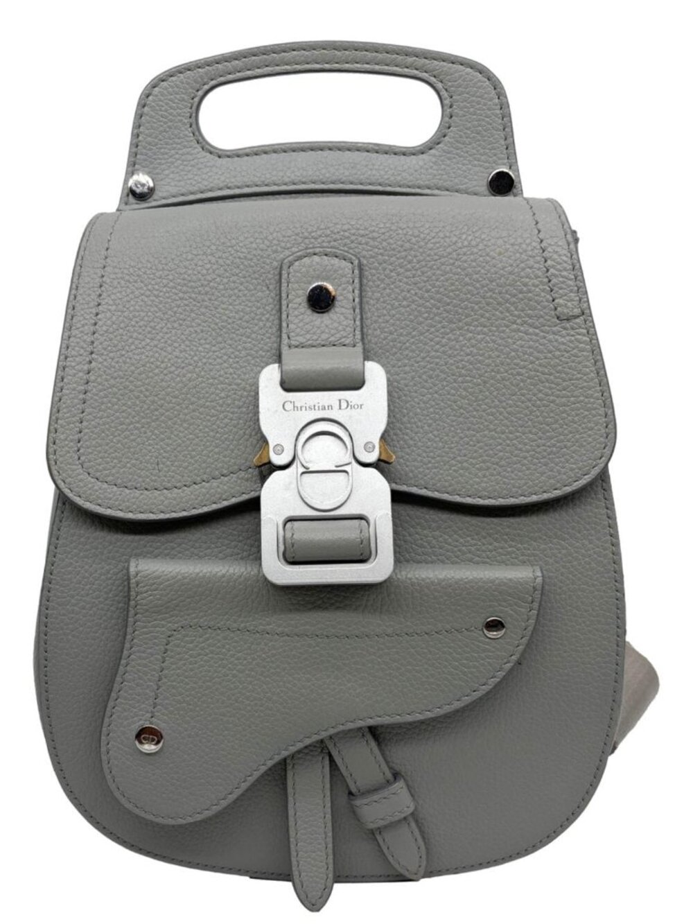 Christian Dior Gallop Mini Grained Calfskin Leather Sling Bag Grey